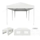 HENGMEI Pavillon 3x6m Partyzelt Gartenzelt Gartenpavillon mit 4 Seitenteilen Sonnenschutz UV-Schutz für Garten, Party, Hochzeit, Picknick (Weiß)