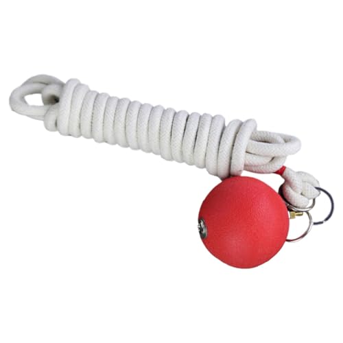 Rope Dart Hammer, Rubber Throw Training, Traditional Martial Arts Practice Equipment, Safe User-Friendly Design with Long Rope for Strength & Coordination, 137.8 Inches, Silver