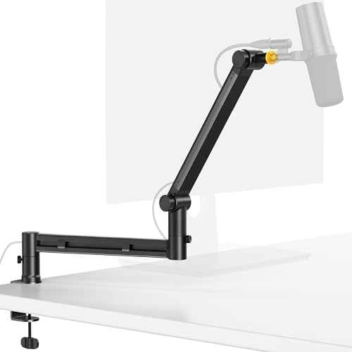 Mikrofon Arm | Low Profile Mikrofonarm mit Gear-Lock Design für rutschfreie Stabilität – Max. 3 KG Traglast, kompatibel mit Shure SM7B & Co. – Universelle Mikrofon Halterung & Mic Boom