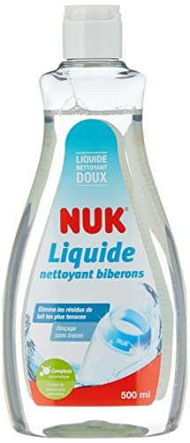 NUK Flaschenreiniger | 500 ml | Ideal für die Reinigung von Fläschchen, Saugern und Zubehör | Parfümfrei | pH-neutral | 100% recycelte Flasche