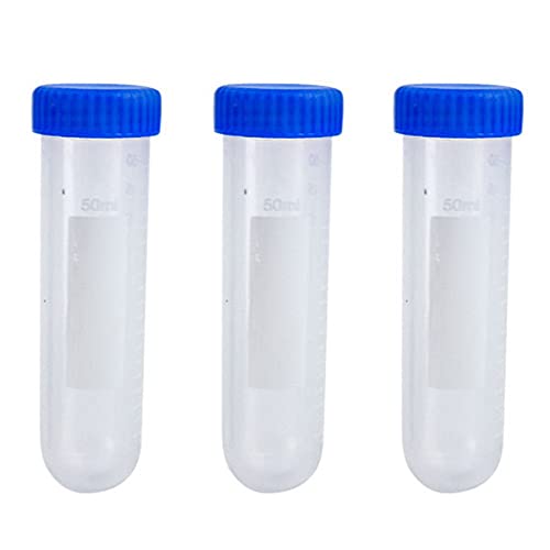 Zentrifugenröhrchen-Set, transparent, 50 ml, für Labor, Testbehälter, Skala, auslaufsichere Schraube für Studentenexperimente, 3 Stück