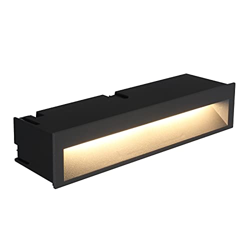 DAWALIGHT LED Wandeinbauleuchte Treppenleuchte 10W 3000K Warmweiß Wand Einbaustrahler IP65 Wasserdicht 240V Treppen Beleuchtung Außen zum Wänden Wegenm, Aluminium, Dunkelgrau
