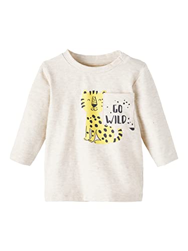 NAME IT Baby Jungen Nbmfumon Ls Box Top, Peyote Melange/Detail:Tiger, 74