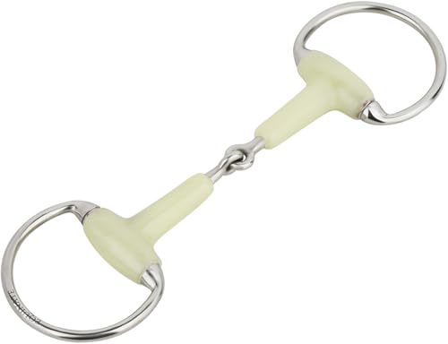 Equinate Olivenkopfgebiss mit Apfelgeschmack 18mm einfach gebrochen 13,5cm | Anatomisch geformtes maulfreundliches Gebiss mit sanfter Einwirkung | Lasergraviert