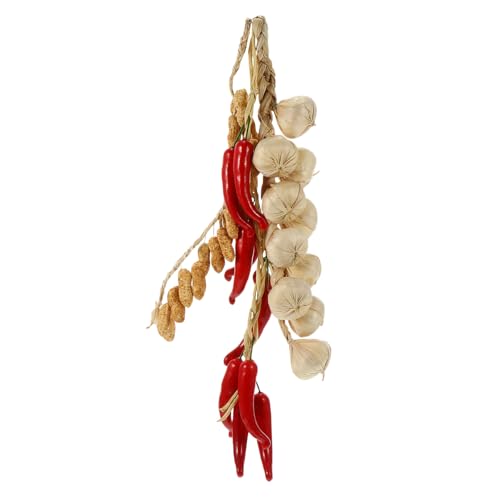 Alipis Künstliche Gemü Dekoration Simulierte Knoblauch Chili Und Erdnüsse Als Hängende Deko Für Küche Und Wohnräume Lebensechte Gemü Ornamente Für Innenräume