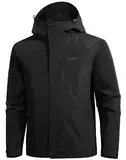 Pioneer Camp Herren Regenjacke Wasserdicht Atmungsaktiv Outdoor Jacke Mit Kapuze 4 Taschen Schwarz XL