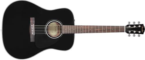 Fender CD-60 Dreadnought V3 DS Akustikgitarre, Walnussgriffbrett, Schwarz, Inklusive kostenloser virtueller Kurse auf Fender Play