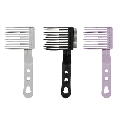 3 Stück Profi Haarschneidekamm für Fade & Übergangsgestaltung, Männerkamm mit Butterfly-Design für saubere Kopfhaut, Bartstyling und Haarpflege (Haushalt & Friseursalon)