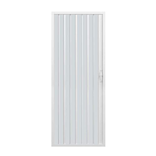 Duschtür 80 cm aus PVC, Modell Virgin mit seitlicher Öffnung, pastellweiß