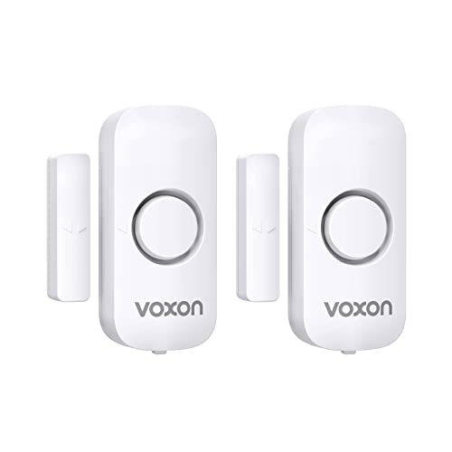 VOXON Türalarm Fensteralarm, Einbruchschutz Türalarmsensor, 2-in-1-Alarm und Türklingel,, Drahtlose Home Security Alarmanlage für Haus, Hotel, Schwimmbad, Garage（2er-Pack）