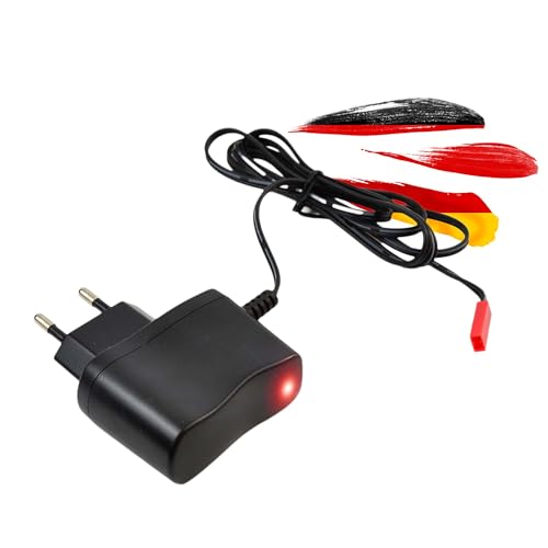 3.7V-4.3V 800-mAh Ladegerät Jst BEC Stecker, LED-Anzeige, Überladeschutz u. Batterie Ladekabel für Li-Po, Li-Ion, Ni-MH Akkus, ferngesteuerte RC Modelle, Auto, Fahrzeug, Car, Bagger, Drohne, Spielzeug