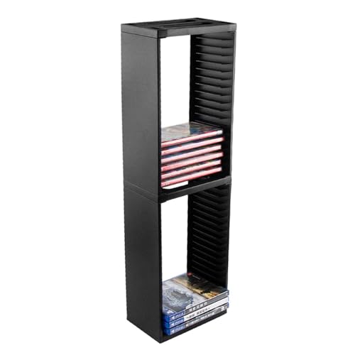 iFCOW Game Storage Tower Rack, Vertical Game Disc Storage Stand Holds 36 Game Discs Holder Organizer Tower for PS4 Game Accessories