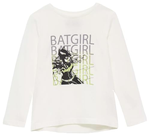 s.Oliver Mädchen 2154622 Langarmshirt mit Batgirl-Print, 0210 Weiß, 116/122
