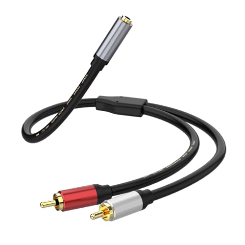 FackLOxc 3 5 Mm Bis 2 2RCA Splitter Hörkabel Bidirektional Verbessert Die Übertragung Von Geräten Zum Kopfhörer Des Heimtheateres