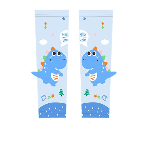 Teogneot Cartoon-Ice Sleeve mit Sonnenschutz Kinder,Ärmel aus Eisseide für Kinder, Sommer UV Sonne Schützen, Arm Sleeves Cover,Blau