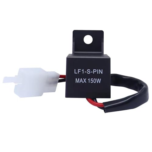 Kardne LED Blinker Relais,12V Motorrad 2 Polig, Universal Blinkrelais Lastunabhängig, Blinkfrequenzkontroll Relais, LF1-S-PIN Max 150W LED Blinkerrelais (12V 2 Polig)