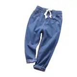 Generisch Jeans Jungen Jeans Sommer Hosen Elastische Taille Jungen-Jeanshosen Freizeithose mit Tasche Baggy Pants Vintage Hose Outdoorhose Hip Hop Streetwear Arbeitshose Kinder