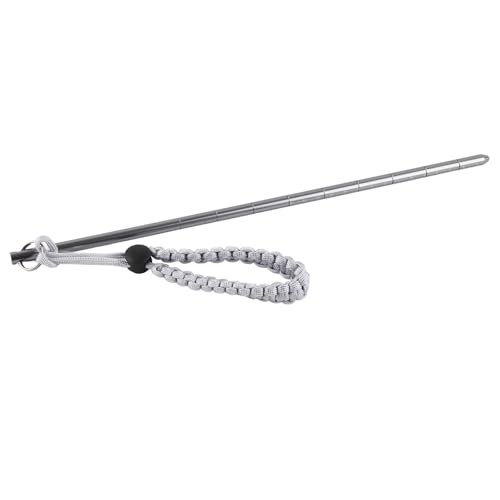Keenso 4 Farben Aluminiumlegierung Scuba Diving Noise Maker Tauchstab Zeiger mit 15 cm Skala & Fallschirmband für Tauchsportarten(Grau) s Schwimmen