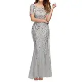 Festliche Kleider Für Hochzeit Damen Kleid Lässig Große Schaukel Sexy Langer Rock Für Outdoor Indoor Business Club (Farbe: Grau, Größe:) Damen Kleid Elegant Schwarz Blitzangebote des Tages Aktuell