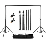 Youyijia 2 x 2m Hintergrund Fotografie Stützsystem Verstellbarer Fotostudio Hintergrundständer Photo Video Hintegrundsystem Backdrop Stativständer für Produktfotografie Portrait Party Hochzeit (2x2m)