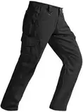 SPOSULEI Taktische Hose Herren Ripstop Cargohose Leichte Outdoor Wanderhose Arbeitshosen wasserdichte Militär Safari Hose Mit 9 Taschen Schwarz 42Wx30L
