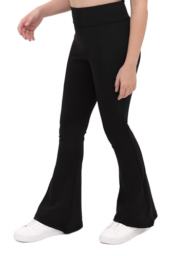 Lilax Mädchen Schlag-Leggings, Tanzhose, hohe Taille, Bootcut, Yogahose, Schwarz, 13 Jahre