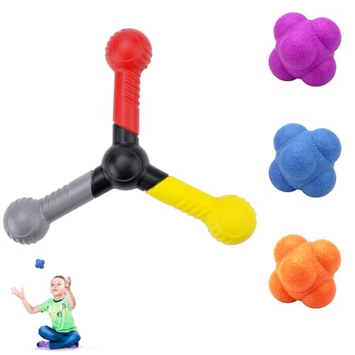 Reactive Catch Trainer 4 Stück Einbeziehen 1 Catch Trainer 3 Sports Reaktionsbälle, Zur Verbesserung von Beweglichkeit Reflexen Hand-Augen Koordination für Büro Im Freien zu Hause das Sport und Spaß