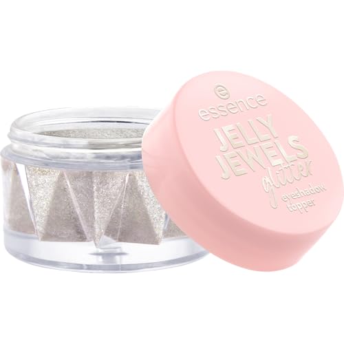 essence JELLY JEWELS glitter eyeshadow topper, Lidschatten, Nr. 01, Gold, sofortiges Ergebnis, intensiv, vegan, ohne Mikroplastikpartikel, Nanopartikel frei, ohne Parfüm, 1er Pack (4.2g)