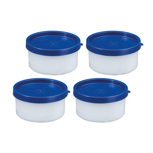 Westmark 4 Kräuter-/Gefrierdosen, inkl. Deckel, Füllvolumen: je 100 ml, stapelbar, Kunststoff, Trio, Farbe: Transparent/Blau, 25742270