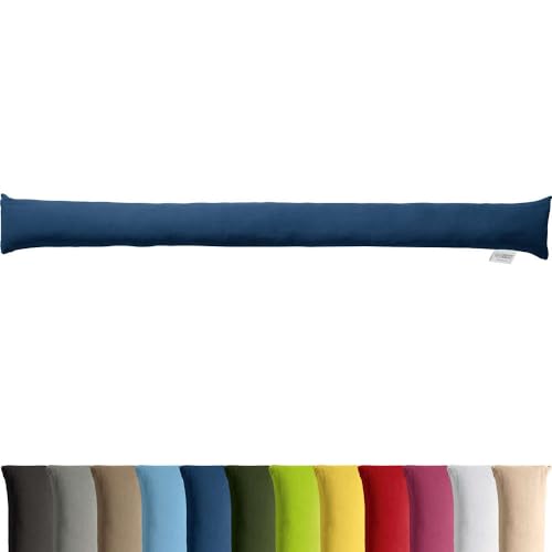 REDBEST Zugluftstopper - Türstopper - Windstopper - Luftzugstopper - Windschutz - für Fenster und Türen Serie Seattle - Premium-Qualität - mit Beschwerung - dunkelblau Größe 100x10 cm
