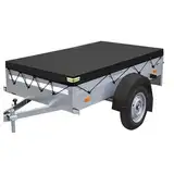 QINGYIWL Anhänger Plane 214×122×13 cm, Wasserfest Winddichte Reißfeste Anhängerplane mit Planenseil, Anhänger Abdeckplane für Viele PKW Hänger Autoanhänger