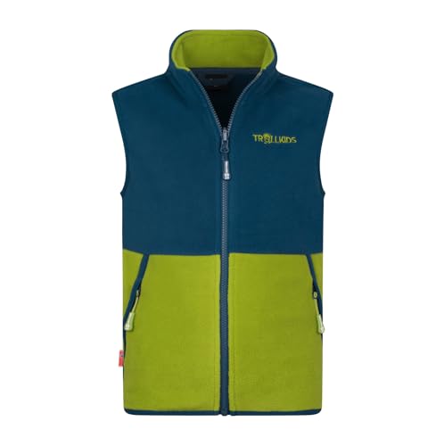 Trollkids Kjerag Fleeceweste Pear Green/Madeira Blue, Gr. 140