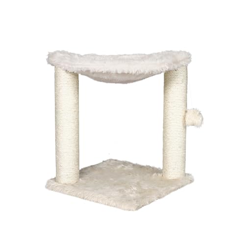 TRIXIE Kratzbaum Baza 50 cm in creme – kleiner & kompakter Katzenbaum mit gemütlicher Liegemulde, komfortabel & stabil – 44541