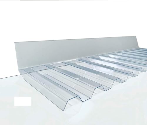 WANDANSCHLUSS FÜR PVC-WELLPLATTEN, PROFIL 76/18 - TRAPEZ-PROFIL, TRANSPARENT, ELASTISCH, 71 CM LÄNGE, 65 X 150 MM SCHENKEL - AN VERSCHIEDENE DACHNEIGUNGEN ANPASSBAR (für Trapezprofil 76/18)