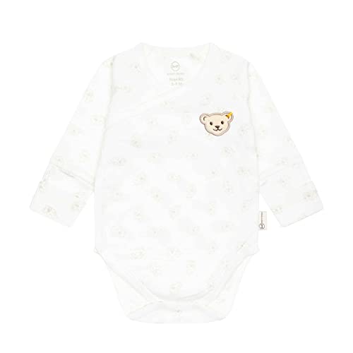 Steiff Unisex Baby Basic Wickelbody Langarm Unterwäsche, Cloud Dancer, 56