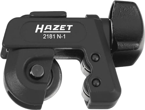 HAZET Klein-Rohrabschneiider 2181N-1 mit Instant Change System (ICS) I ergonomischer Drehknauf für e Handhabung - zum Schneiden von Aluminium, Kupfer und dünnwandigen Metallrohren