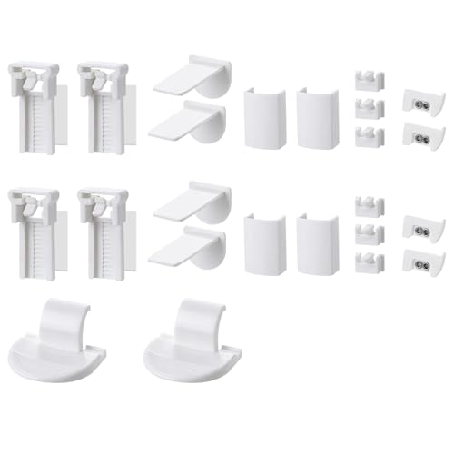 4 Kit 24 Stück Plissee Ersatzteile Set Klemmträger Zubehör, Klemmfix Halterung