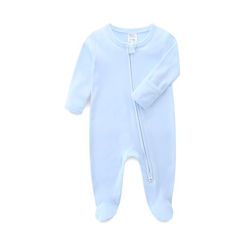 KIDDLETOWN Baby Schlafanzug, Neugeborene Strampler Doppelreißverschluss, Baby Schlafstrampler, Baby Strampler Langarm, Baby Pyjam, Baby Kleidung Junge Mädchen, Babyschlafanzug Baumwolle