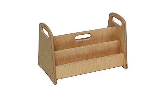 Kidodido Montessori Bücherregal Medium | 4 Regalböden | Rustikales Holzregal | Freistehend | Bücherregal für Kinder