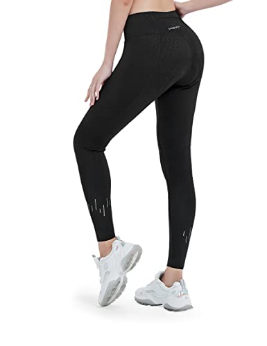 INBIKE Fahrradhose Damen Lang Gepolstert Radhose Radlerhose Winter Mountainbike Fahrrad Hose Leggings Radfahrhose mit Sitzpolster Schwarz XL