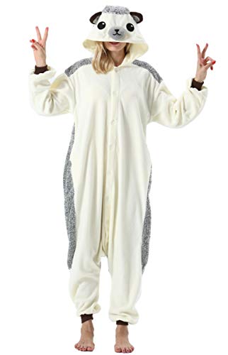 ULEEMARK Damen Herren Jumpsuit Onesie Tier Fasching Halloween Kostüm Lounge Sleepsuit Cosplay Overall Pyjama Schlafanzug Erwachsene Unisex Igel for XL