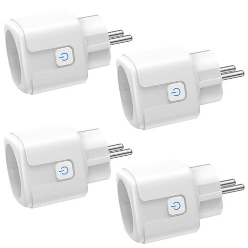 FAYIBUY Smart Steckdose 4er Pack, WLAN Steckdose mit Strommessung, APP Fernsteuerung, Sprachsteuerung und Timer, Smart Home WiFi Steckdose 16A kompatibel mit Alexa ＆ Google Home
