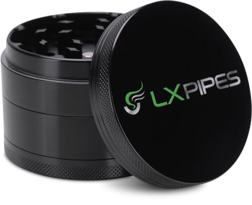LX Pipes Aluminium Kräutermühle 63 mm – Premium Grinder für Kräuter, Gewürze & Tabak, Robustes Mahlwerk, Magnetverschluss, Leicht zu Reinigen