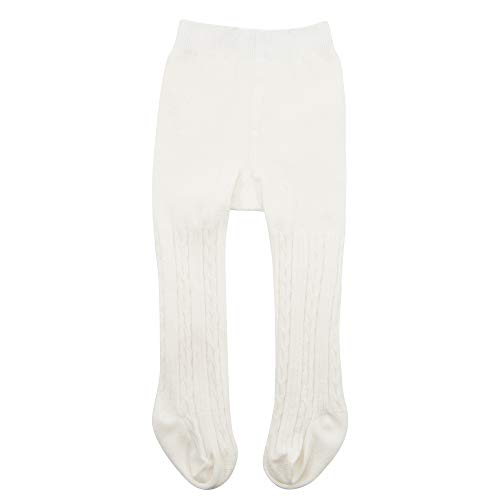 Zando Kinder Strumpfhosen Mädchen Baby-Strumpfhosen Baumwolle Socken Kinderstrumpfhose Leggings Baby Kleinkind Weiß 6-12 Monate (Tag Size M)