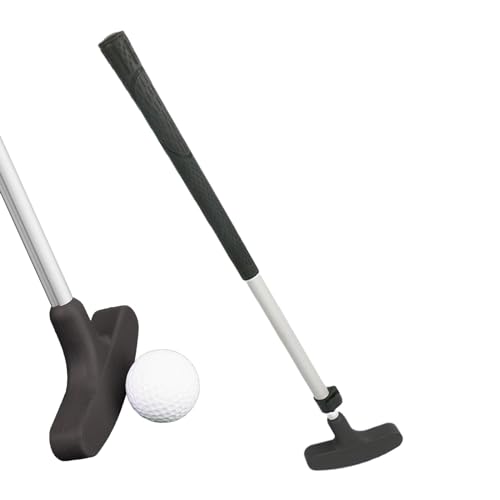 Xasbseulk Golf-Putter, Aluminiumlegierung, verstellbar, für Kinder, Links- und Rechtshänder, Schwarz