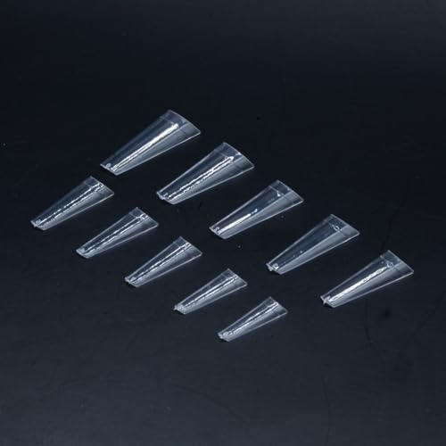Ballerina Tips für Nägel CLEAR · 500 Stück 10 Größen · Kurze Klebefläche für Gelnägel, Acrylnägel Ballerina Form Nageltips beliebte Form · Lynis-Nailshop.de