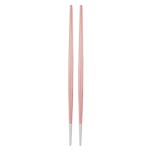 Alvinlite Essstäbchen aus 304 Edelstahl, japanisches, wiederverwendbares Essstäbchen-Geschirrset für die Spülmaschine, für Zuhause im Sushi-Restaurant |Rosa Silber| Sushi-Silber