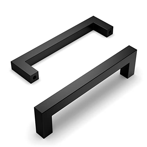 Amerdeco 5 Stück Möbelgriffe Edelstahl Schwarz Schrankgriffe Küchengriffe 128mm Lochabstand Schubladen Griffe Schubladengriffe Griffe für Küchenschränke Kleiderschrank…