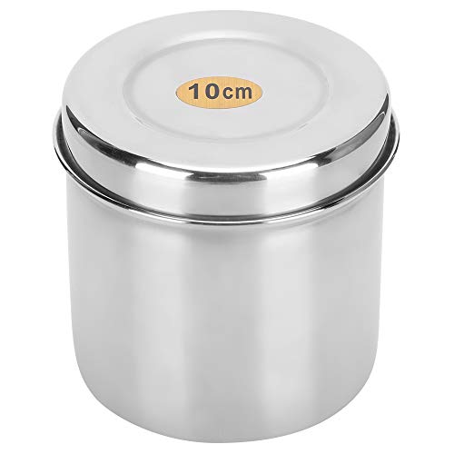 Segrehy Edelstahl -Stahl -Baumwollkugel -Jar -Behälter Organizer Hochwertiger haltbarer Speicherkanister mit Deckel für den Schönheitssalon der Krankenhausklinik