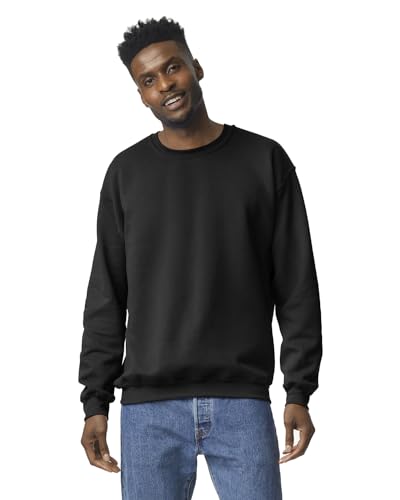 TICTEX Unisex Heavy Blend Crewneck Sweatshirt by Gildan - Herren-Pullover Baumwolle mit Rundhals in vielen Farben - große Größen - Black, XXL